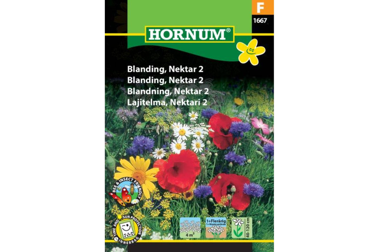 Frøblanding ‘Nektar 2’ – Ett- og flerårig blomsterblanding som tiltrekker nyttige insekter