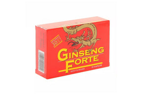 Boks med ginseng-kapsler vist i original emballasje.