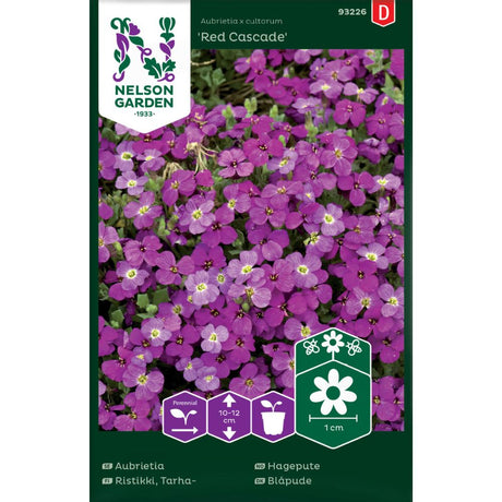 Tettvoksende hagepute ‘Red Cascade’ i blomst om våren.