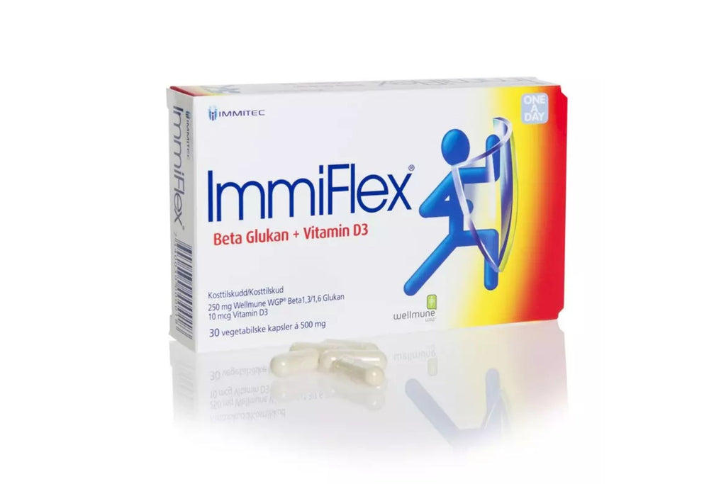 ImmiFlex 30 kapsler – Immunforsvar med Wellmune® Beta Glukan og Vitamin D3