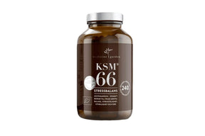 Kapsler med ashwagandha i stor boks for daglig kosttilskudd