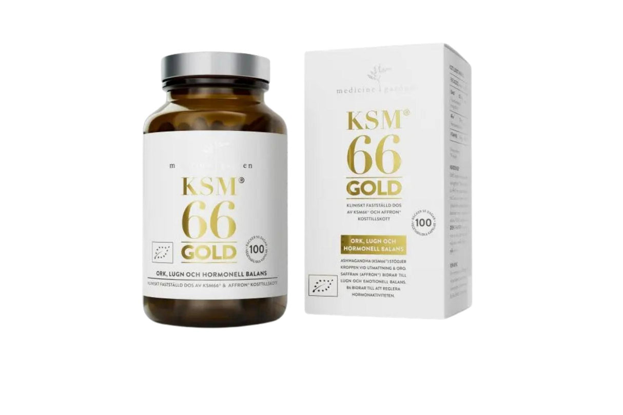 KSM66 Gold 100 kapsler – Premium Ashwagandha med Safran og Vitamin B6