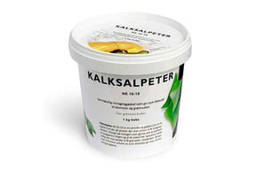 Boks med kalksalpeter gjødsel for rask og kraftig plantevekst