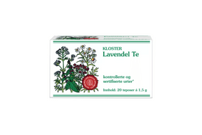 Lavendel-te i poser med tørkede blomster og rolig, naturlig preg
