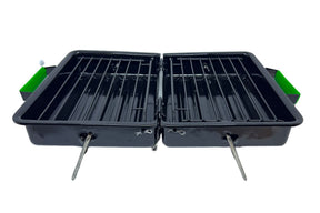 Gjenbruksgrill i metall med kompakt form for utendørs grilling