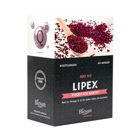 Lipex omega-3 kapsler med rødris og koenzym Q10