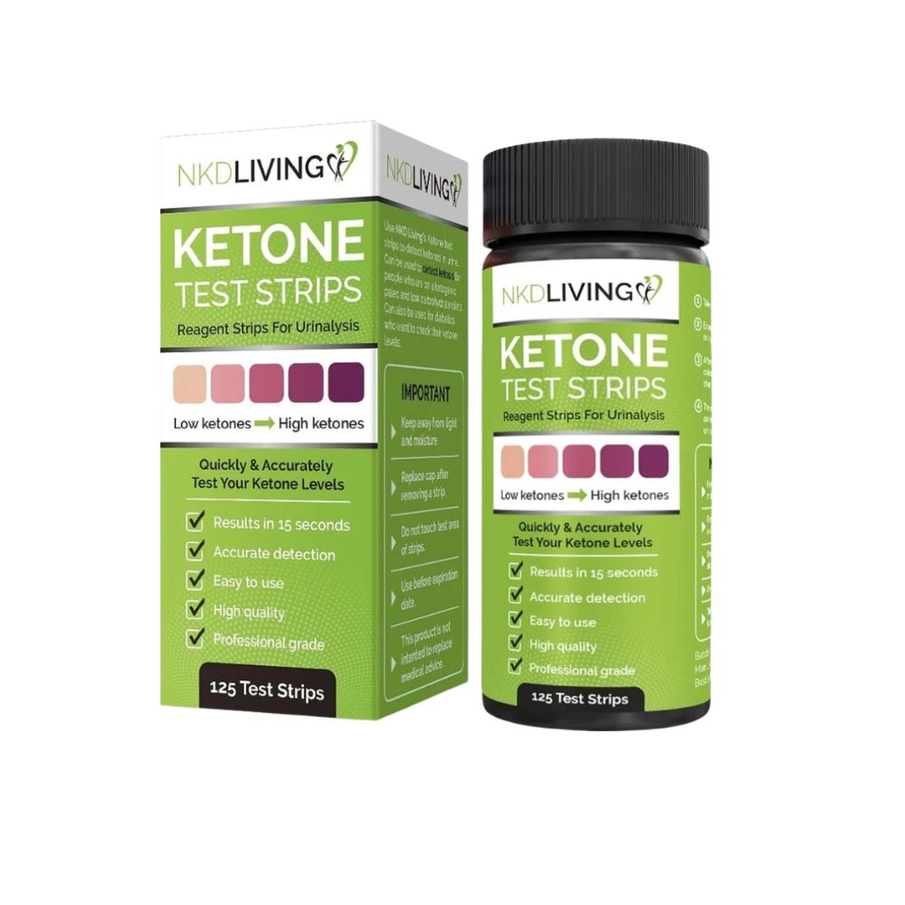 NKD Living Ketone Strips med 120 teststrimler for måling av ketoner i urin