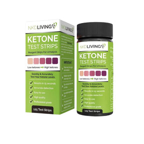 NKD Living Ketone Strips med 120 teststrimler for måling av ketoner i urin