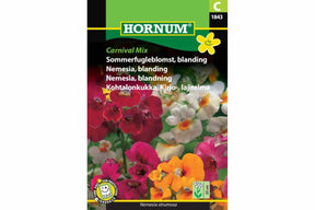 Frøpose med fargerik blanding av nemesia til sommerblomstring.