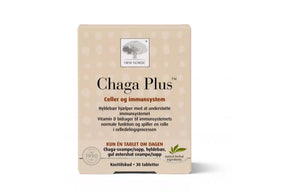 Kosttilskudd med chaga i tabletter som støtter celler og immunforsvar.