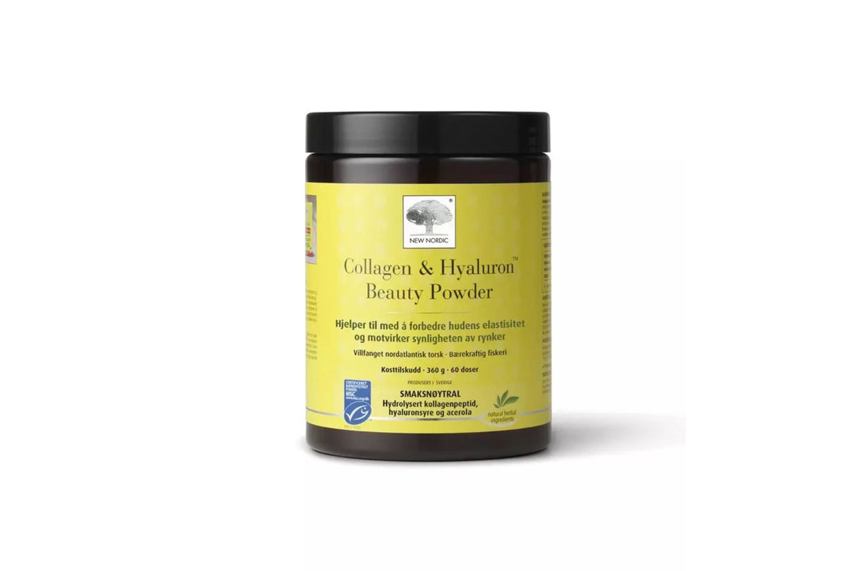 New Nordic Collagen & Hyaluron Beauty Powder – Kollagen og Hyaluronsyre for Hudens Skjønnhet (360 g)