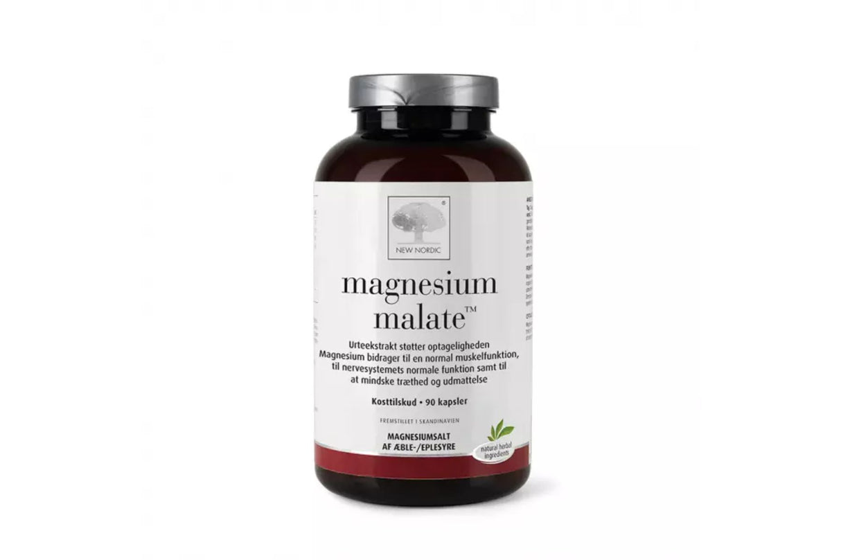 New Nordic Magnesium Malate 90 kapsler – Støtter muskelfunksjon og reduserer tretthet