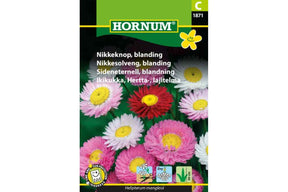 Frøpose med blanding av nikkesolveng for blomstrende hage.