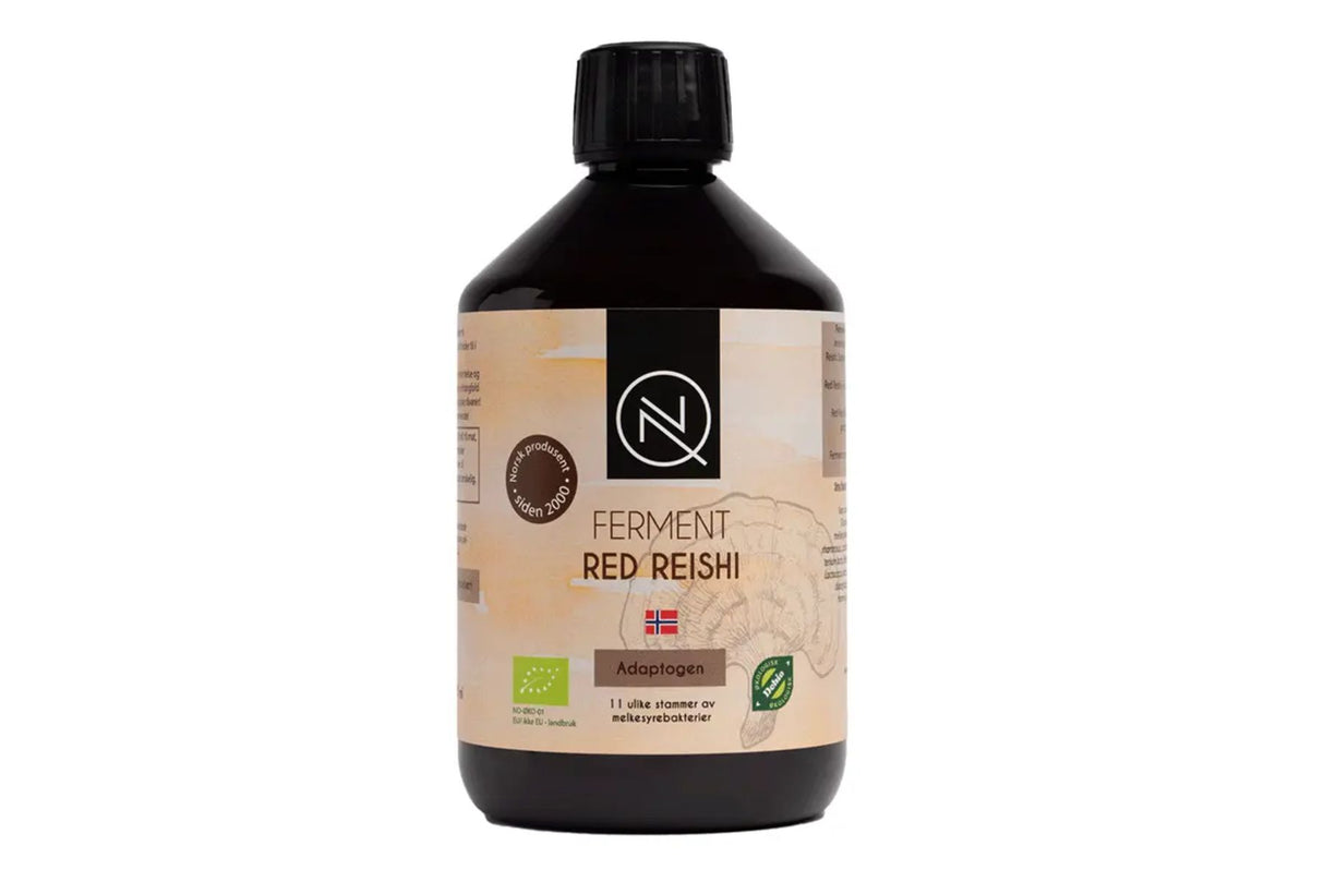 Nordquist Ferment Red Reishi 0,5L – Fermentert Drikk med Adaptogen og Melkesyrebakterier