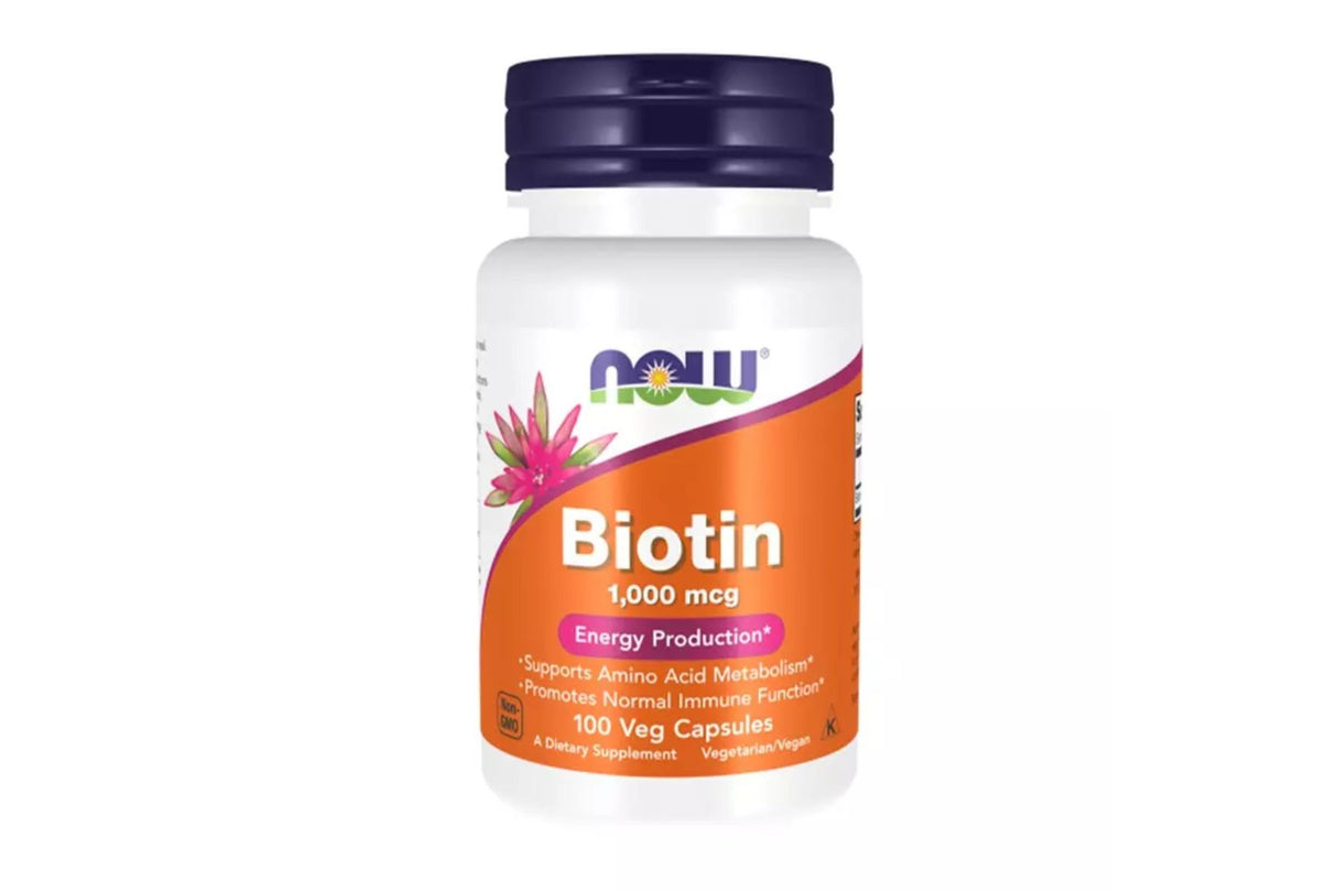 Now Biotin 1000 mcg – Vegansk Tilskudd for Hår, Hud og Energi (100 kapsler)