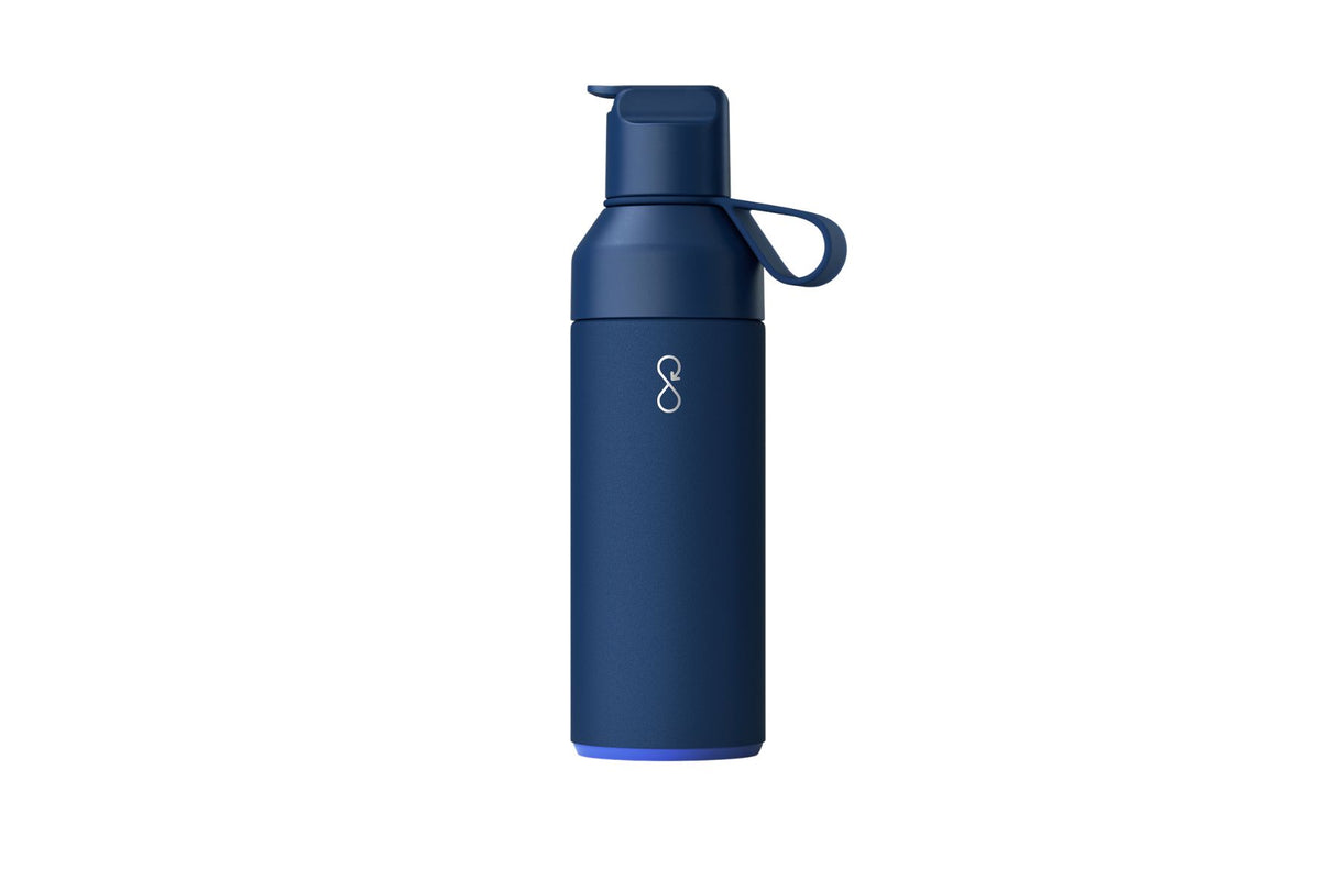 Ocean Bottle GO drikkeflaske 500 ml – Ocean | Miljøvennlig gjenbruksflaske med sugerør