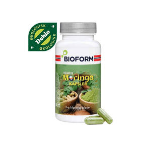 Økologisk moringa i kapsler fra Uganda med 60 kapsler per boks