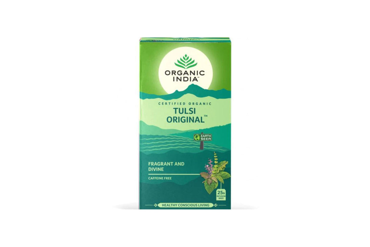 Organic India Tulsi Original Te | 25 poser – Ayurvedisk urtete for energi, balanse og rens