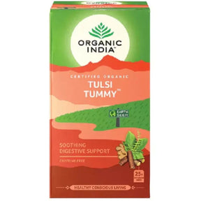 Organic India Tulsi Tummy Tea Økologisk 25 poser pakning