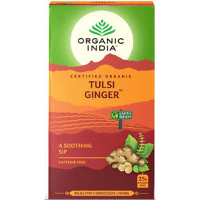 Organic India Tulsi Ingefær Te Økologisk 25 poser pakning