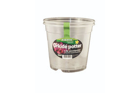 To 15 cm orkidépotter med dreneringshull i bunnen.