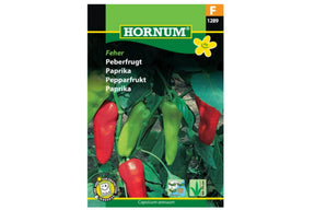 Paprika Freher F1-plante med små, modne frukter.