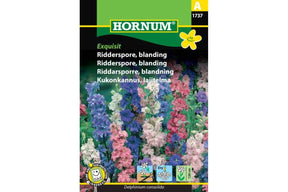 Høy ridderspore med elegante blomster i klare blåtoner