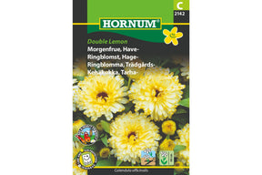 Fylte, lysegule ringblomster som blomstrer rikt i hagen