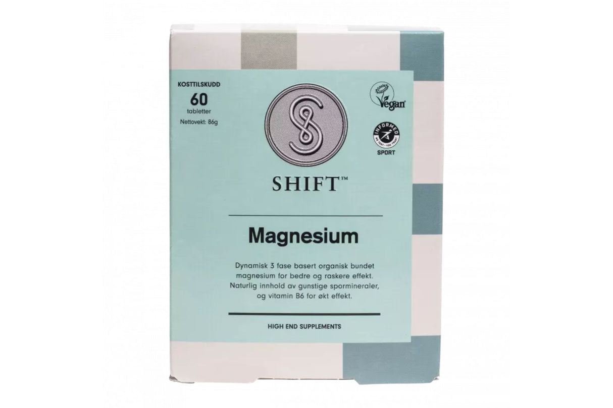 SHIFT Magnesium – 60 tabletter | Optimal energi og muskelfunksjon