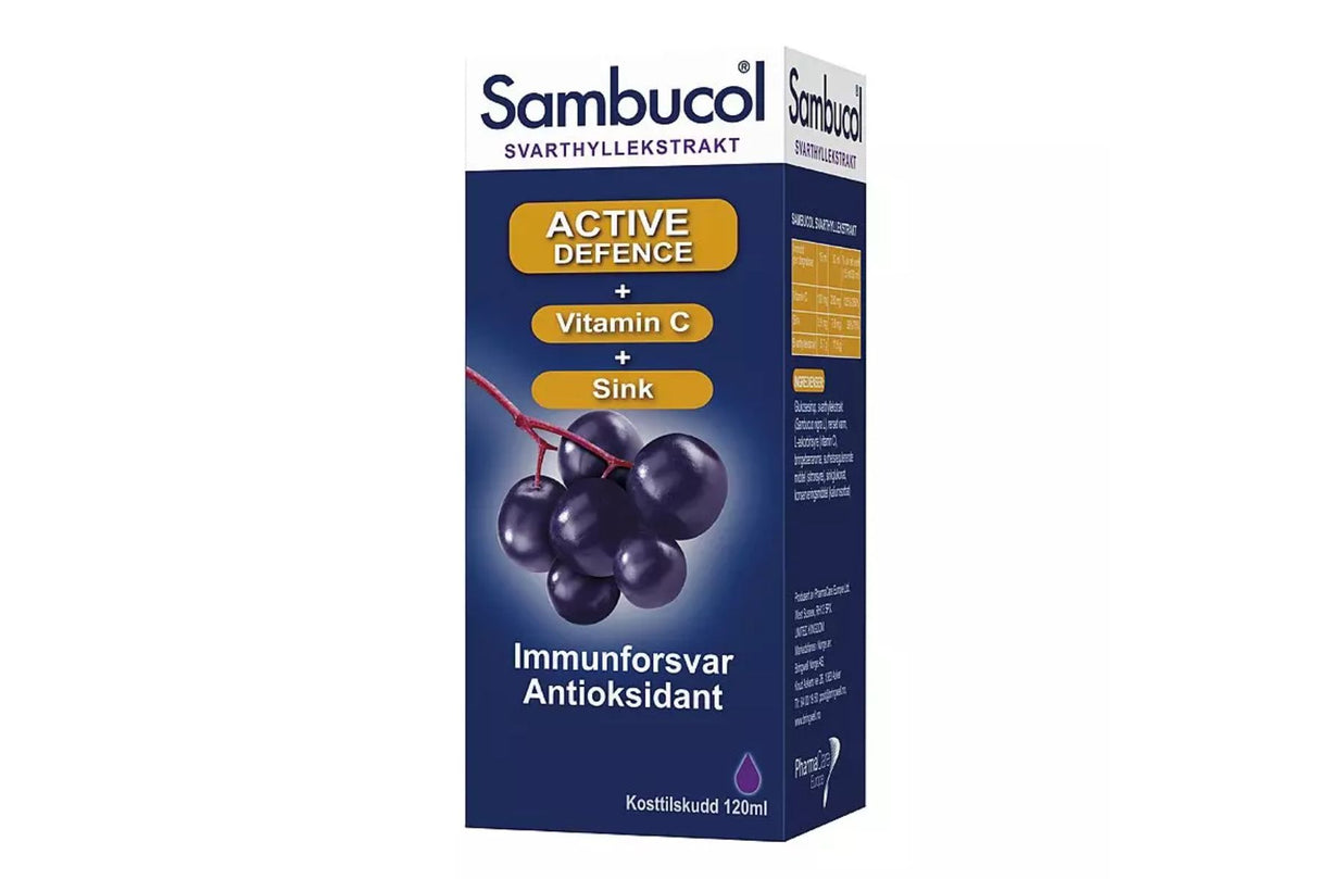 Sambucol Active Defense 120 ml – Styrker immunforsvaret og lindrer forkjølelsessymptomer