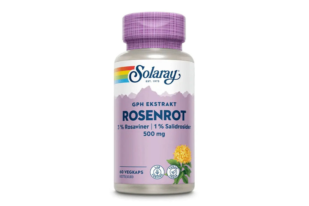 Solaray GPH Super Rosenrot 500 mg 60 kapsler – Fysisk og Mentalt Overskudd