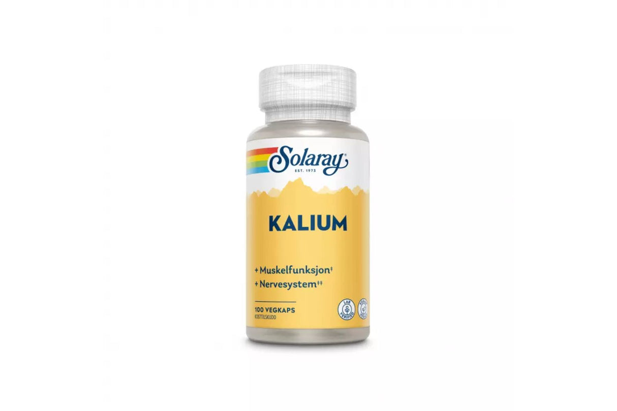 Solaray Kalium 100 mg 100 kapsler – For væskebalanse og normal muskelfunksjon