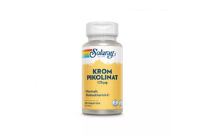 Krompikolinat-tabletter fra Solaray i boks for daglig bruk
