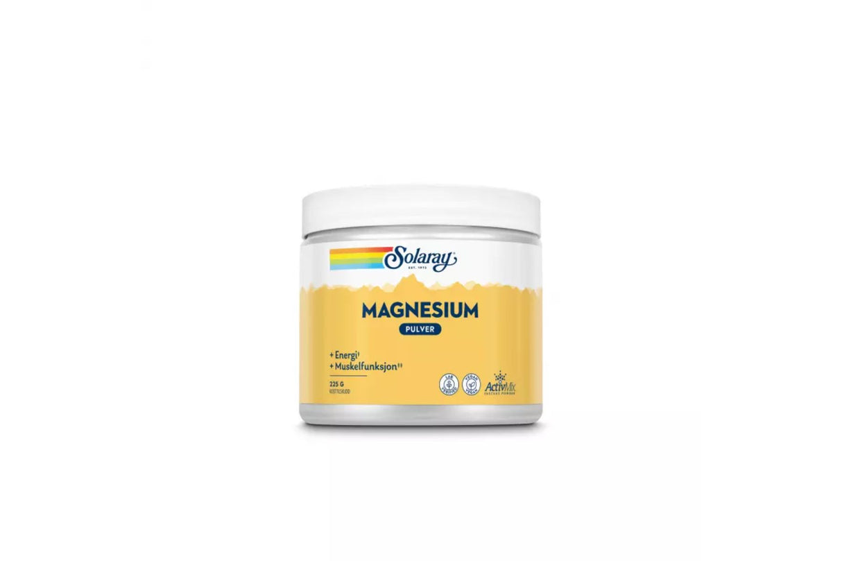 Solaray Magnesium Pulver 225 g – Energi og Muskelfunksjon