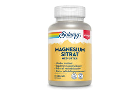 Magnesiumsitrat-kapsler fra Solaray i boks for daglig bruk
