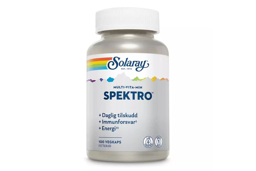 Solaray Spektro Multivitamin med Jern 100 kapsler – Komplett multivitamin for daglig helse