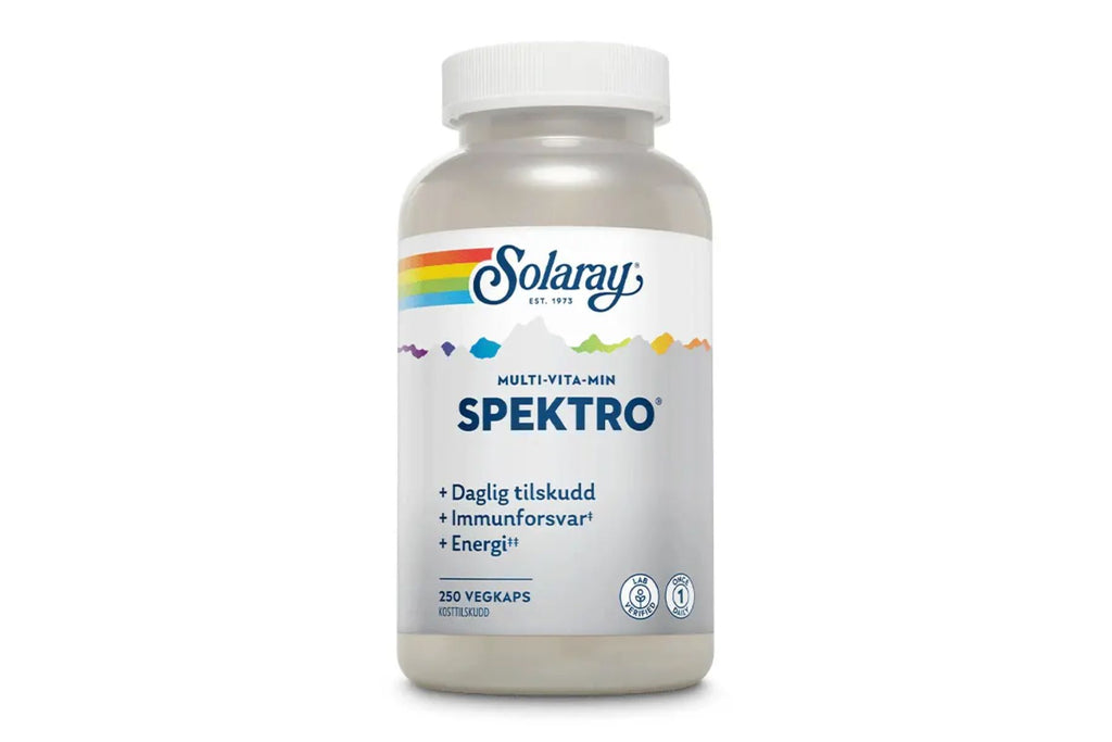 Solaray Spektro Multivitamin med Jern 250 kapsler – Komplett multivitamin for daglig helse