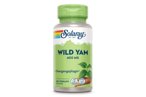 Wild yam-kapsler fra Solaray i boks for daglig bruk