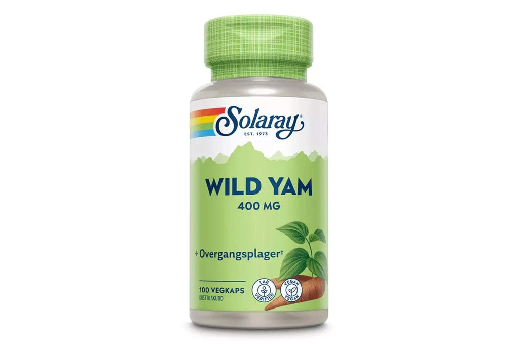 Solaray Wild Yam 400 mg 100 kapsler – Lindring ved overgangsplager, PMS og menstruasjonssmerter