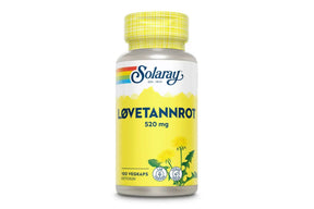 Løvetannrotkapsler fra Solaray i boks for daglig bruk