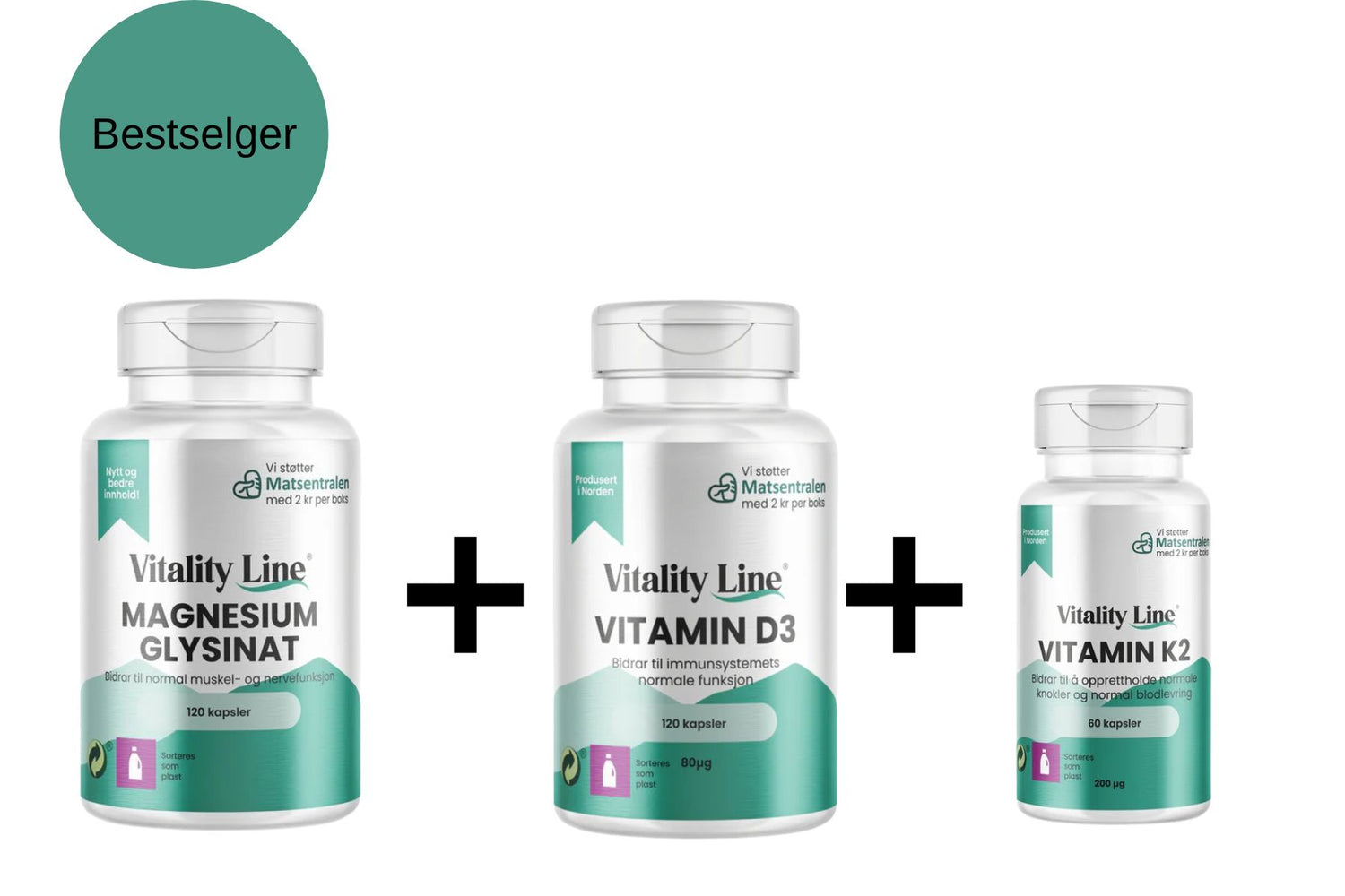 Sterkt Skjelett & God Søvn – Vitality Line 3-i-1-pakke