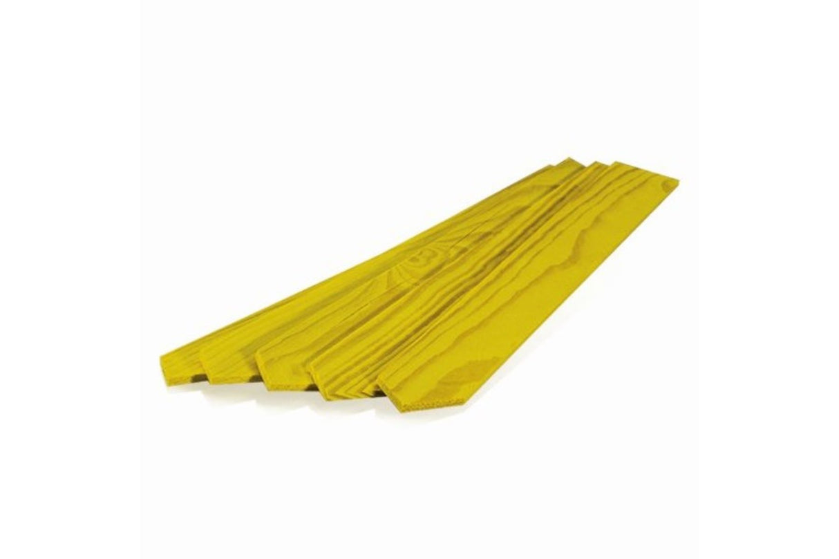 Stikketiketter i tre 15 cm gul – 10 stk merkepinner til planter og urter