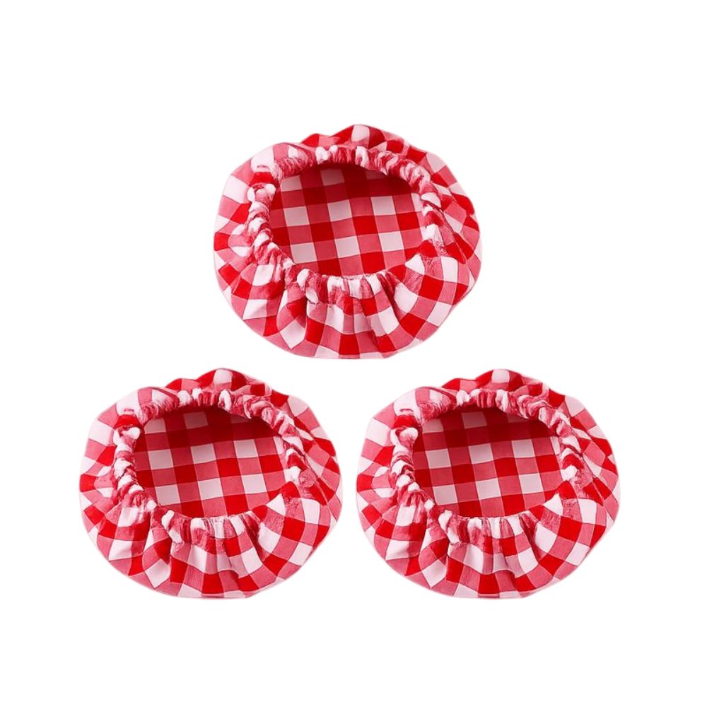 Håndlaget stofftrekk på surdeigsstarterglass