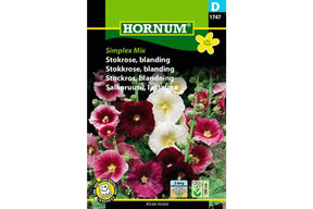 Stokkroser med enkle blomster i blandede, klare farger