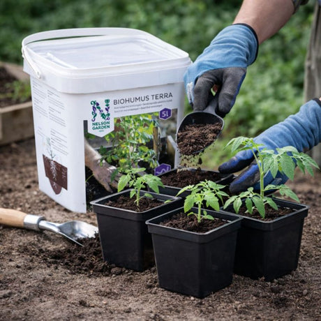 Jordforbedring med Biohumus Terra i hage og pallekarmer