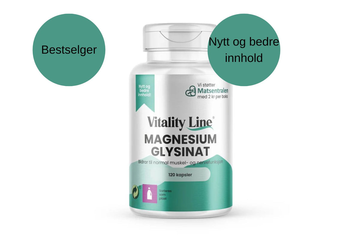 Vitality Line Magnesium Glysinat 350 mg – Best for Søvn, Stress og Muskelhelse