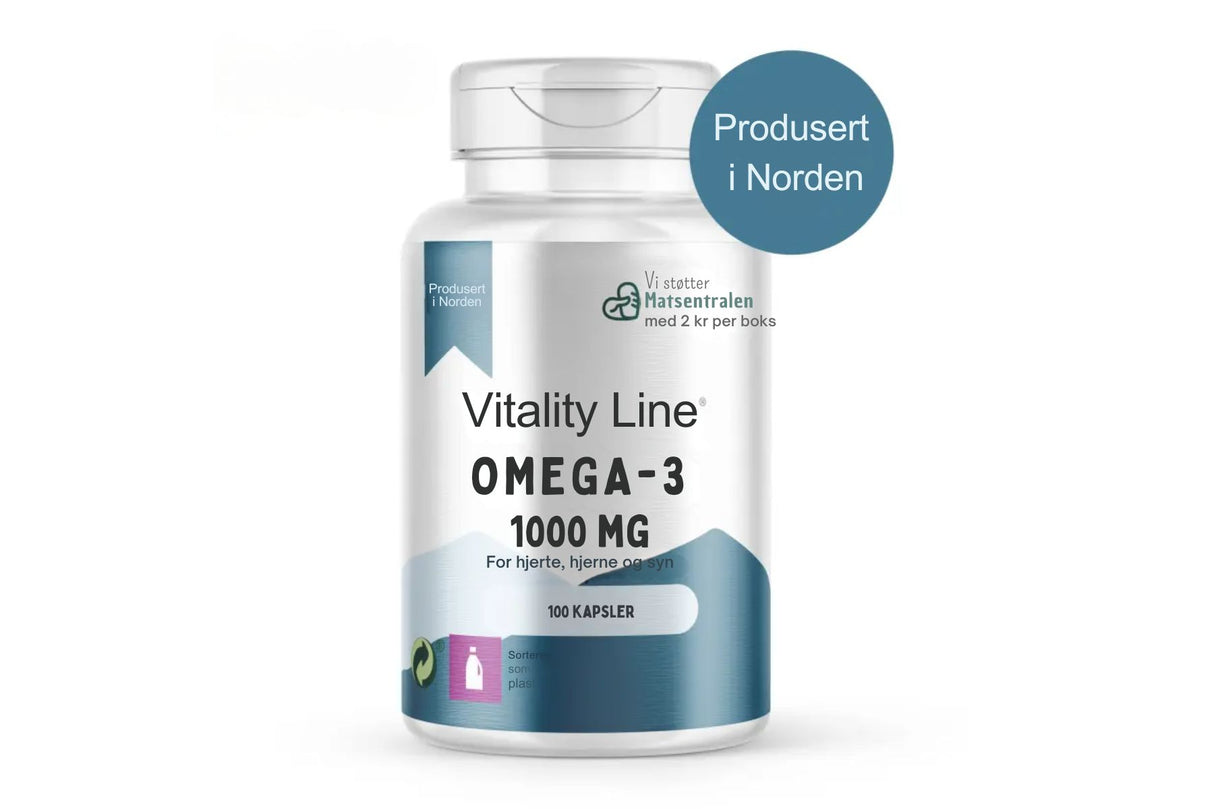 Vitality Line Omega-3 1000 mg 100 kapsler – For hjerte, hjerne og syn