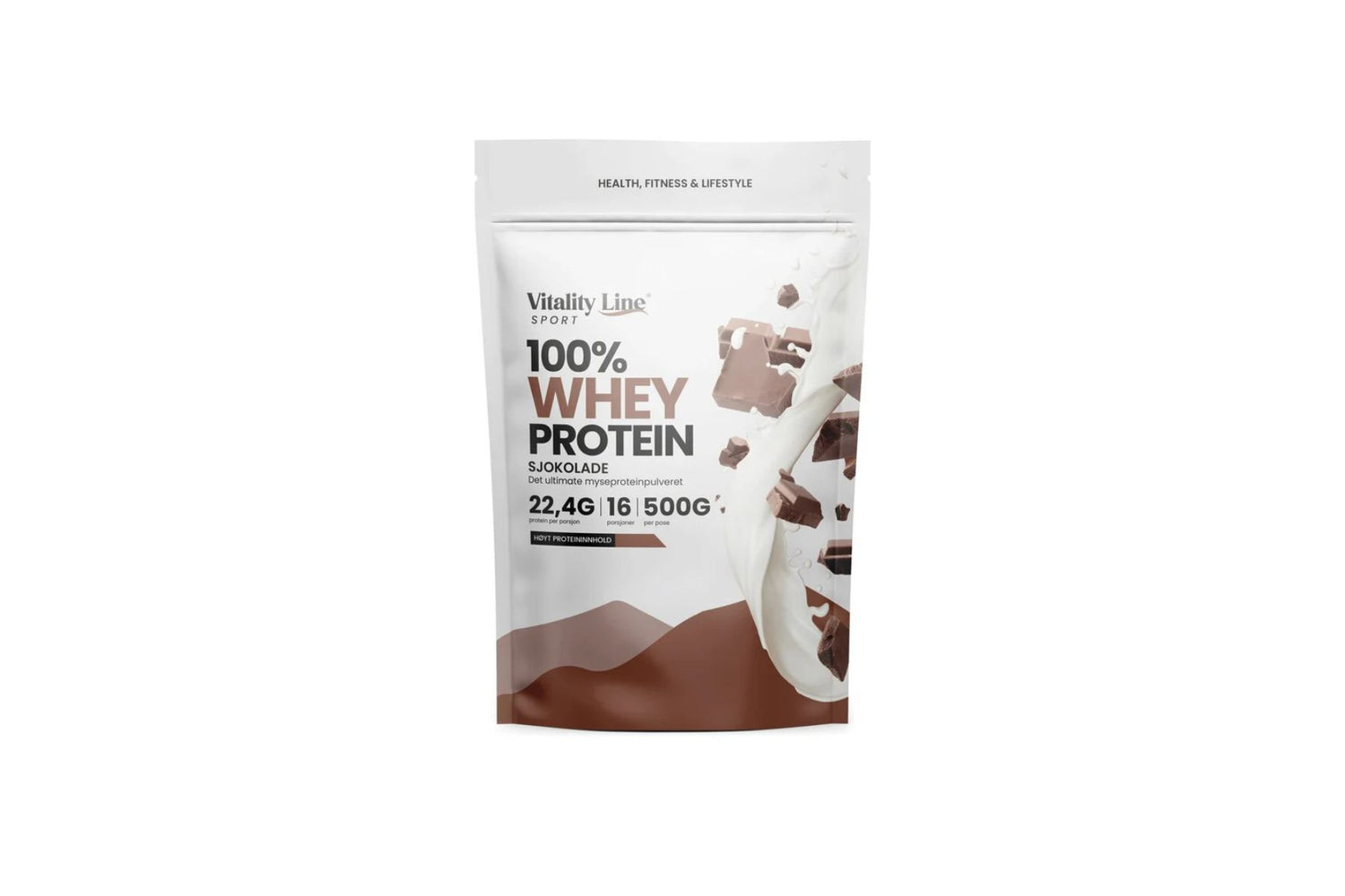 Vitality Line Sport 100 % Myseprotein Sjokolade – 500 g for muskelstøtte og restitusjon