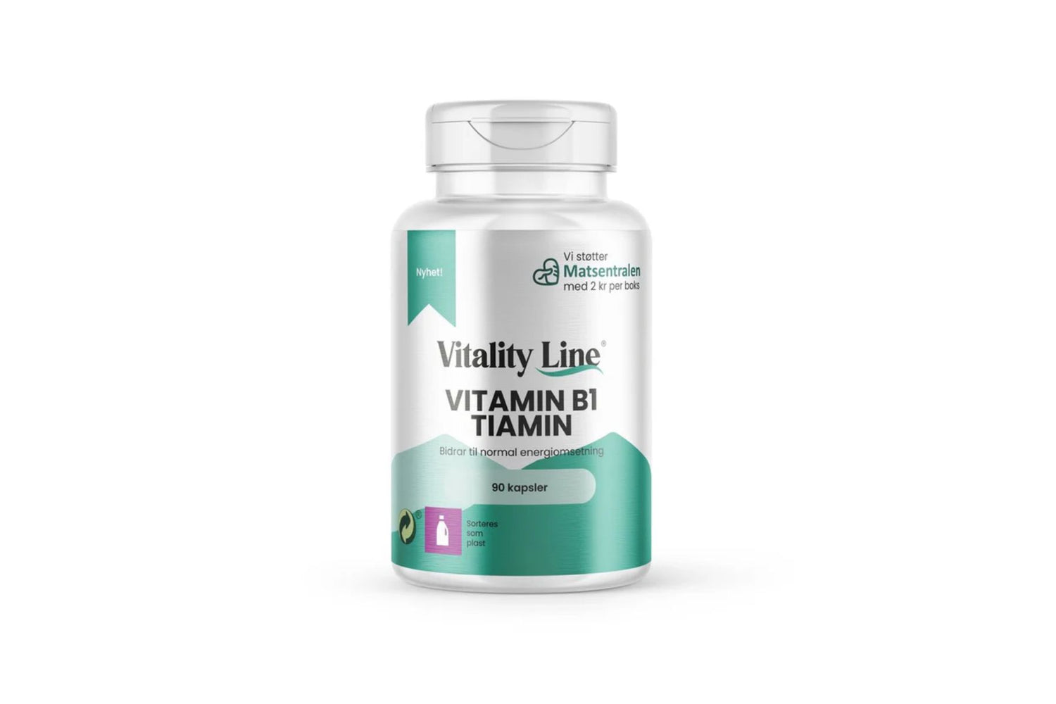 Vitality Line Vitamin B1 Tiamin – 90 kapsler for energi, hjerte og nervesystem