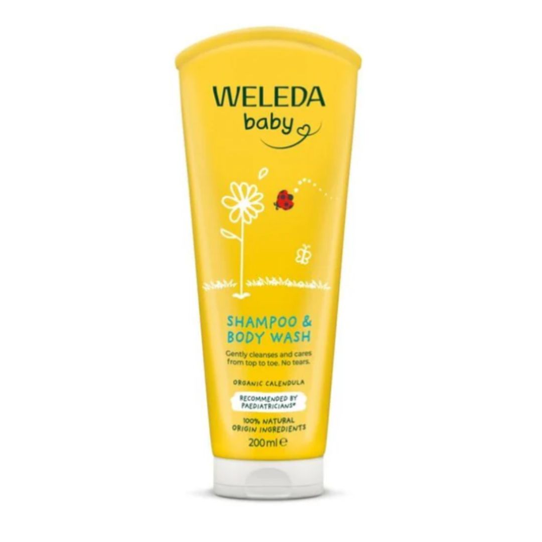 Weleda Baby Calendula Shampoo & Body Wash 200 ml for skånsom vask av baby og småbarn